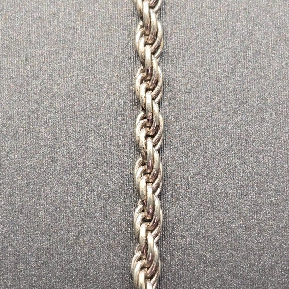 VTG HAN Sterling Silver Rope Chain 30" 925 Italy Designer Necklace - Picture 4 of 9